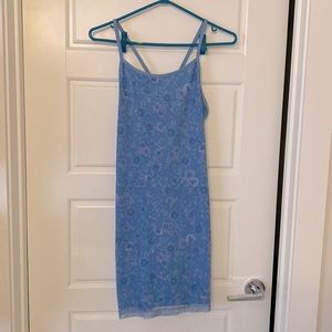 Satin dress with lace overlay